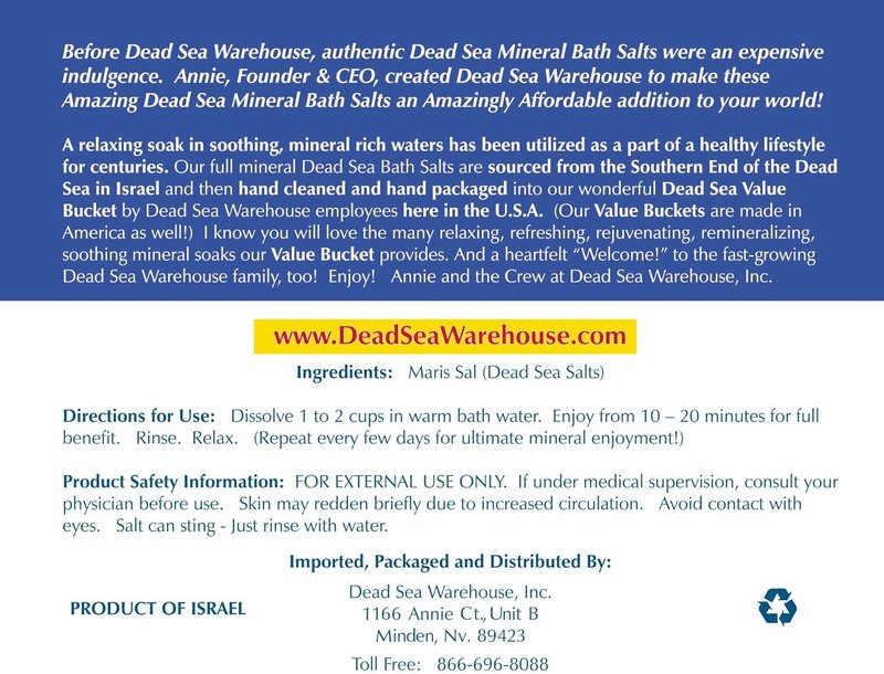 Dead Sea Bath Salts - 100% Mineral Therapeutic Formula for Detox & Moisturizing | Unscented 5 lbs