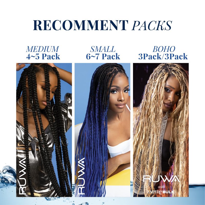 Sensationnel Ruwa prestretched braiding hair - 3x 48 inch water repellent kanekalon fast dry synthetic sports itch free (5 pack, 27 HONEYBLONDE)