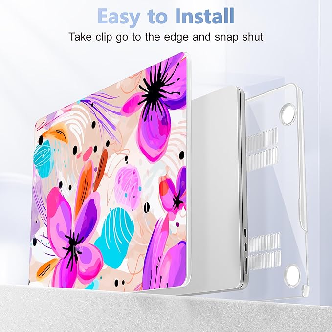 Lepeoac Case for 2026/2025/2024/2023 MacBook Air 15-inch Laptop Release M5 A3448 /M4 A3241 /M3 A3114 /M2 A2941, Stylish Protective Hard Shell Cover for MacBook Air 15.3 inch, Trendy Floral