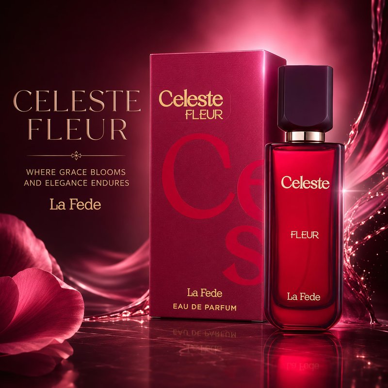 KHADLAJ PERFUMES Celeste Fleur 100ml EDP La Fede for Women - Blackcurrant Violet and Cedar- Over Red Juicy Accords with Warm Woody Vanilla Scent