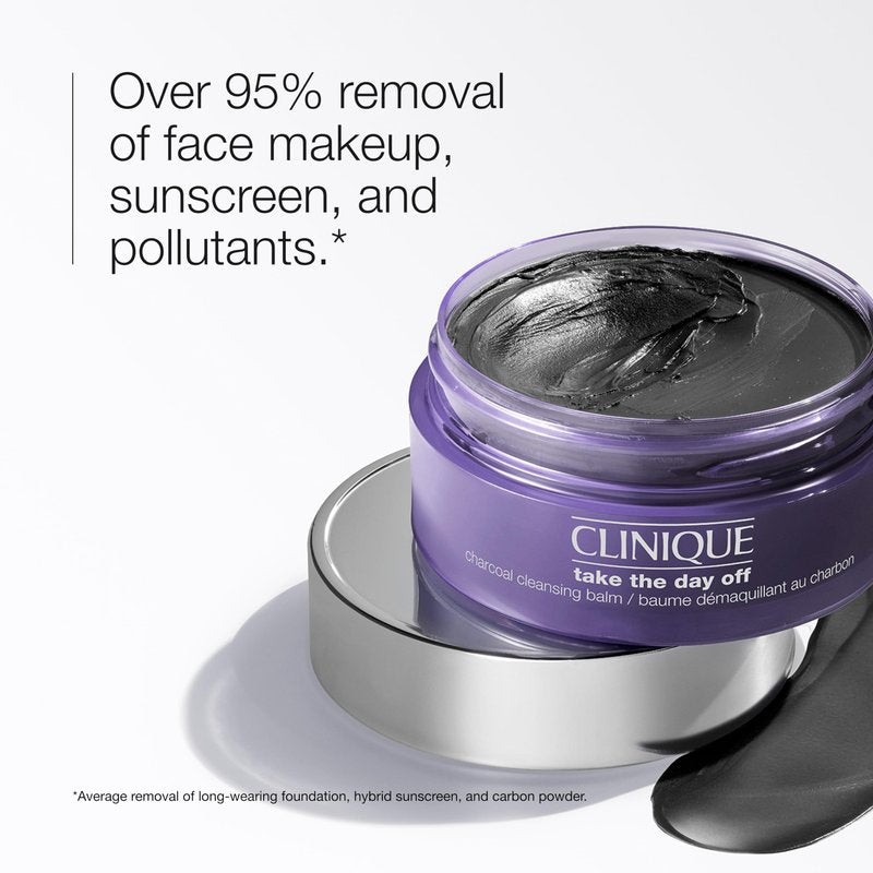Clinique Take The Day Off Charcoal Cleansing Balm Makeup Remover | Dissolves Makeup and Sunscreen | For Dry Combination to Oily Skin Types, 1 Ounce