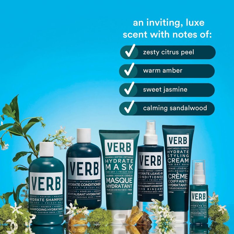 VERB Hydrate Conditioner - Nourishing Formula for Dry, Frizzy Hair - Smooths & Reduces Frizz | Amber & Warm Jasmine Scent