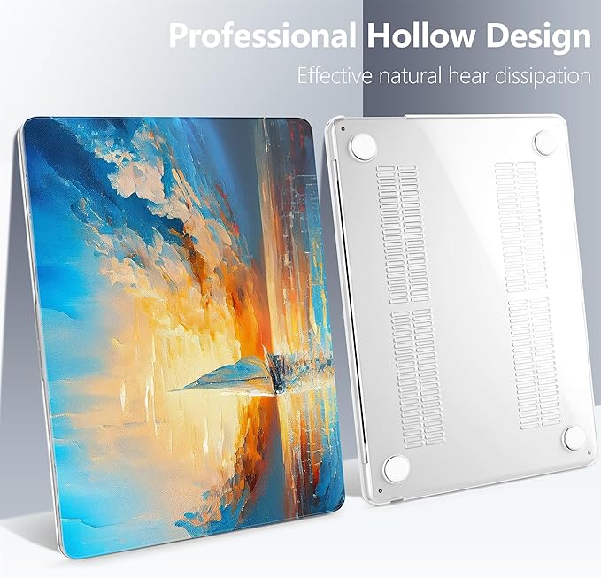 Batianda Premium Case for New MacBook Air 15 inch with M5 M4 M3 M2 Chip 2026 2025 2024 2023 Release, Designed Ultra-Slim Hardshell & Keyboard Cover & Screen Protector 4-in-1 Bundle, Sail
