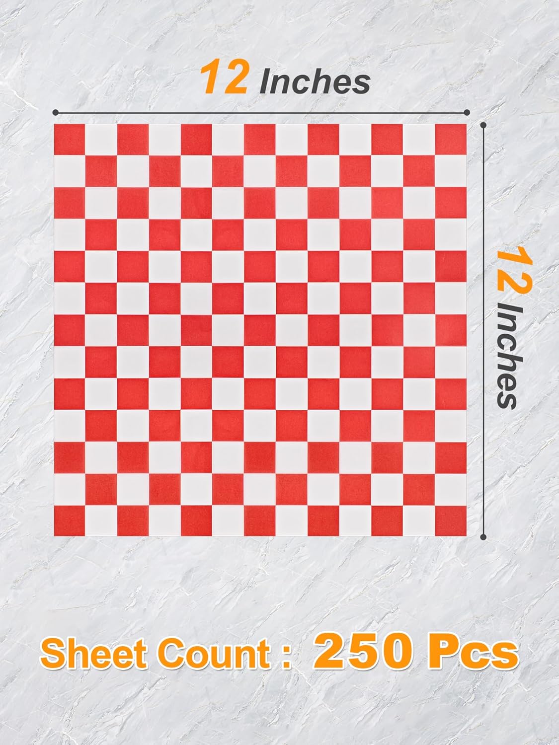 SMARTAKE 12x12 Inches Non-Stick Wax Paper - 250 Pcs Red Plaid Hamburger Patty & Sandwich Separators