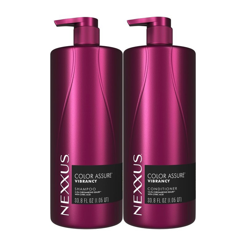 Nexxus Color Assure Color Care 2 Count for Vibrancy Shampoo, Conditioner Color Treated Hair Powered by Chromabond Sealer with Citric Acid 33.8 fl oz