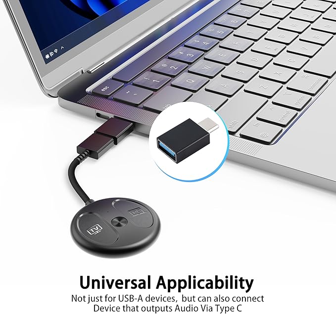 AMORNO USB-C Bluetooth Adapter for PS5, Bluetooth 5.4 Audio Adapter for PC, Plug and Play, Wireless Audio Transmitter for Bluetooth Headphones & Earbuds to PS4/PS5/Switch Dock/PC/Laptop/TV