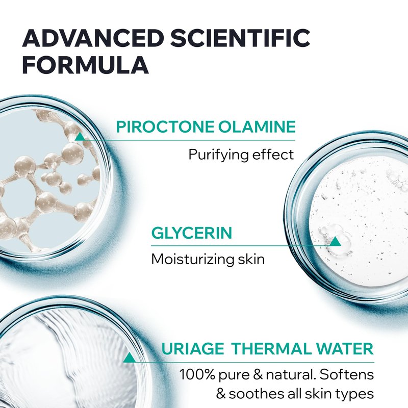 Uriage Hyseac Imperfections Cleansing Gel Face & Body, Suitable for Back Acne, Gently Cleanses & Purifies, Eliminates Excess Sebum, Combination to Oily Skin, Soap-free, Physiological pH