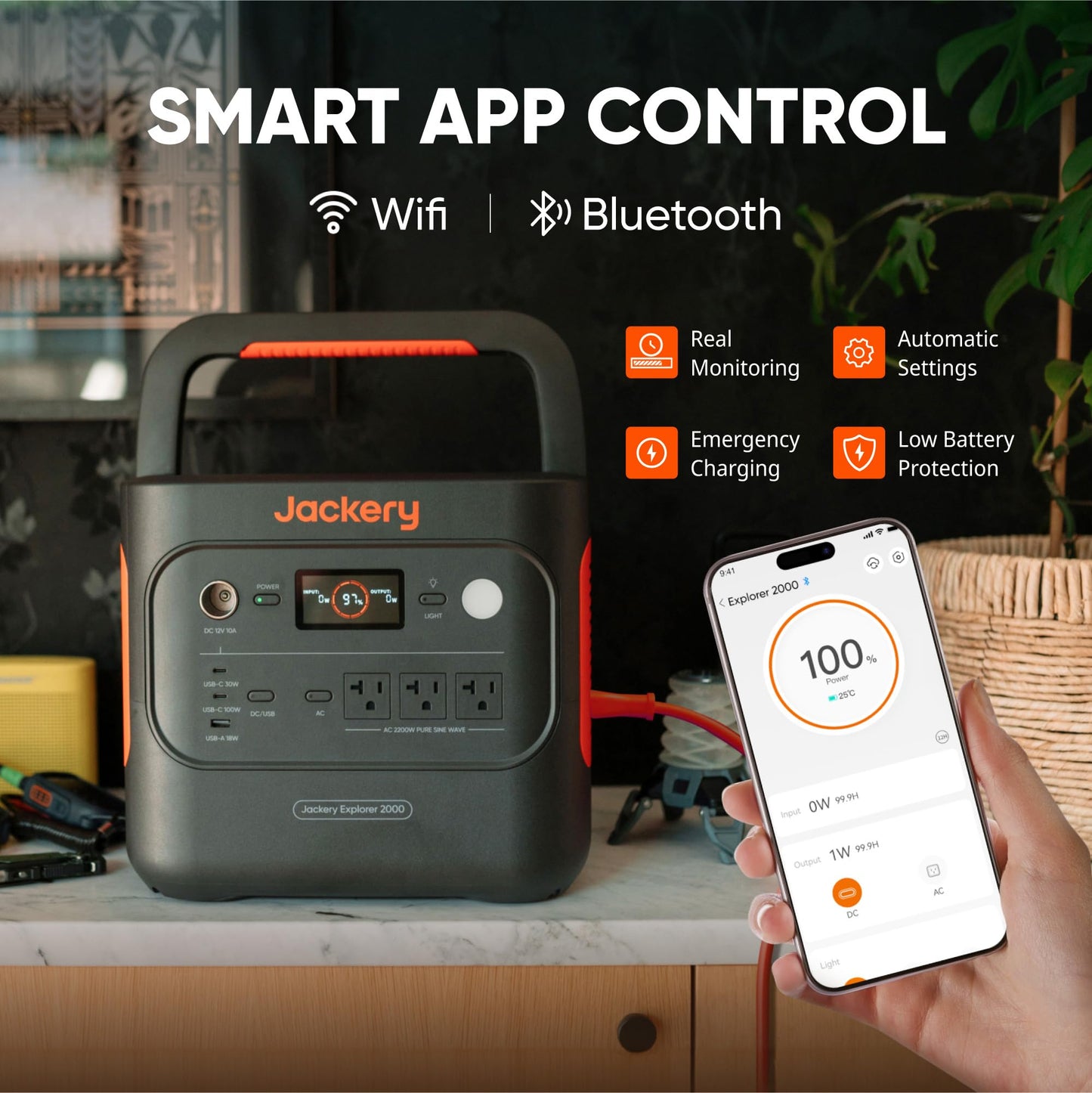 Jackery Solar Generator 2000 v2 with DC-DC Alternator Charger, 2042Wh/2200W LiFePo4 Portable Power Station, 20ms UPS Home Backup, USB-C PD 100W Fast Charging for Power Outages, Emergencies, Camping
