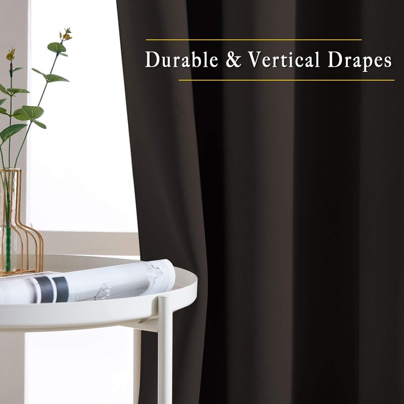 NICETOWN Toffee Brown Blackout Curtains 80 inch Length 2 Panels Set - Grommet Thermal Insulated Window Treatments Light & Sound Blocking Drapes for Living Room/Doorway, W46 x L80