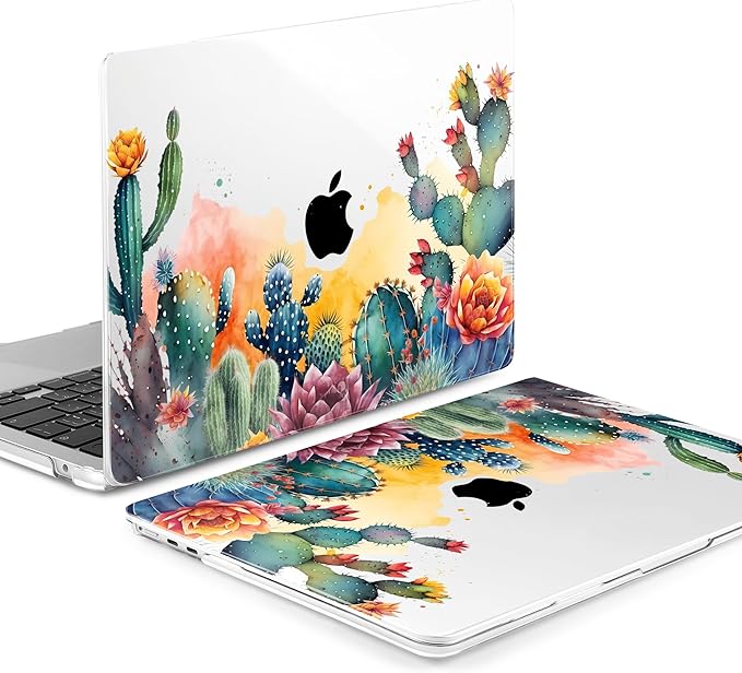 MEEgoodo for M5/M4/M3/M2 MacBook Air 15 inch Case 2026 2025 2024 2023, Case Fit Model (A3448/A3241/A3114/A2941) for MacBook Air 15.3 inch, Tropical Cactus