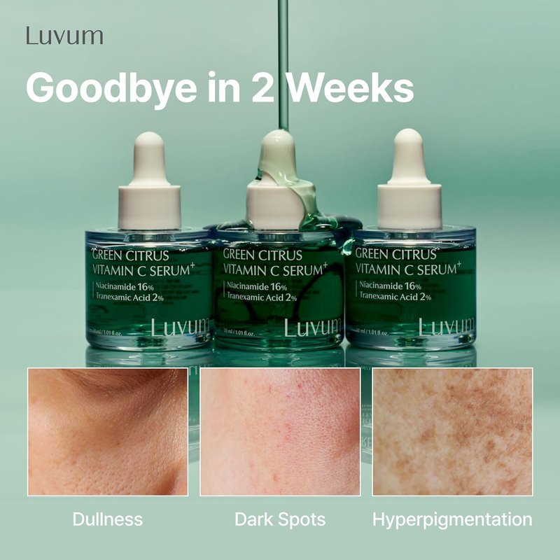 LUVUM Green Citrus Vitamin C Serum - 16% Niacinamide, 7x Vitamin C, 1.01 fl. oz