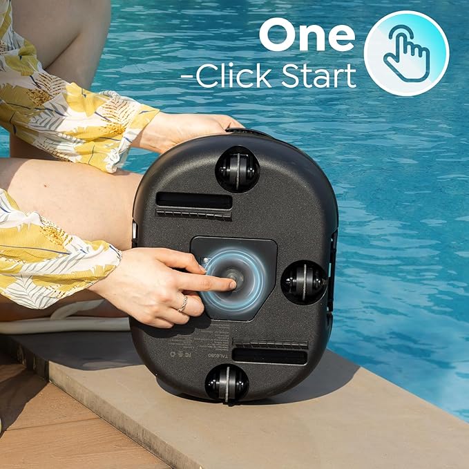 Pleco S1 Cordless Pool Vacuum Robotic Pool Cleaner with 75-80Mins Runtime, Small Pool Robot for Above-Ground Pools up to 645 Sq.ft, Lightweight, Auto-Parking