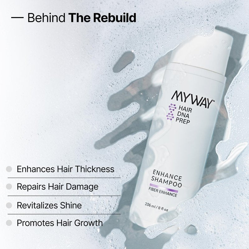 My Way Hair DNA Enhance Shampoo – Volumizing Shampoo with Argan Oil for Enhanced Thickness, Growth, and Shine – Paraben, Phthalate, Sulfate, and Cruelty-Free Hair Care (8 oz)