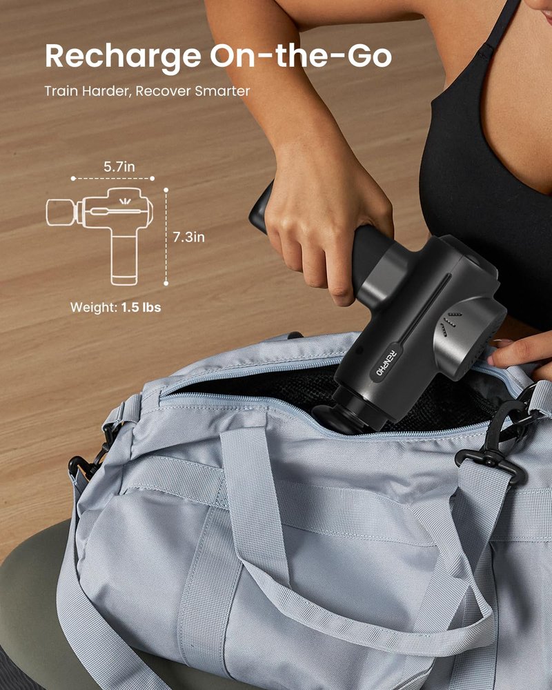 RENPHO Active+ Thermacool Massage Gun with Heat & Cold, Fathers Day Dad Gifts, App Control with Video-Guided Courses, Deep Tissue Handheld Massager for Back and Neck, 5 Speeds, 5 Heads, Carry Case