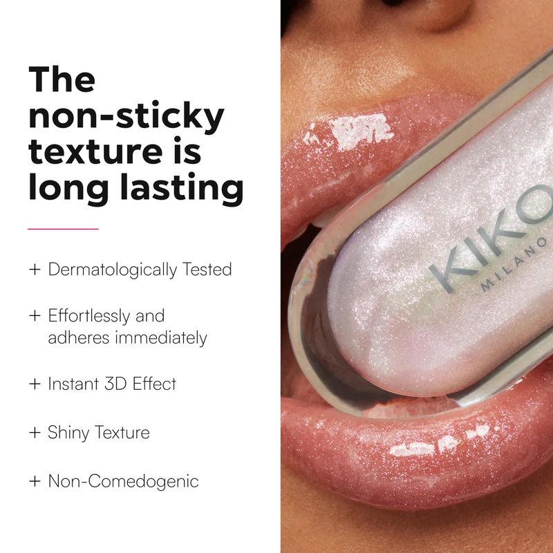 Kiko Milano 3D Hydra Lip Gloss – High Shine, Hydrating, Plumping, Non-Sticky, Moisturizing Lip Makeup – 13 Fire Red – 6.5ml