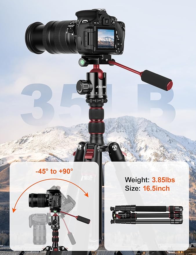 JOILCAN Camera Tripod, 83" Aluminum Tripods & Monopods with Metal Handle, Heavy Duty Tripod for DSLR Camera Lasers Binoculars Telescope Spotting Scope, Payload 35Lb