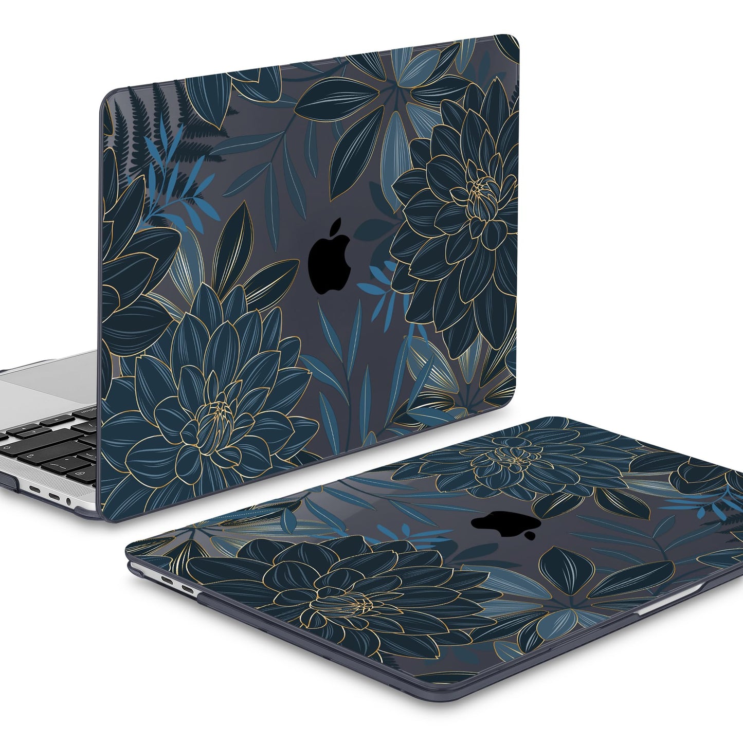Mektron Designed Case for MacBook Pro 16 Inch A2141 Cover 2019 Release 16" with Liquid Retina Display/Touch ID, Plastic Hard Shell with Keyboard Skin & Screen Protector, Dahlia Flower C035