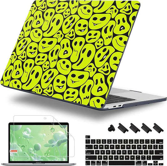 Lepeoac for MacBook Pro 16 inch Case 2019 2020 Release Model A2141, Plastic Hard Shell Cover with Keyboard Cover for MacBook Pro 16 inch with Touch Bar & Touch ID, Distorted Emoticon