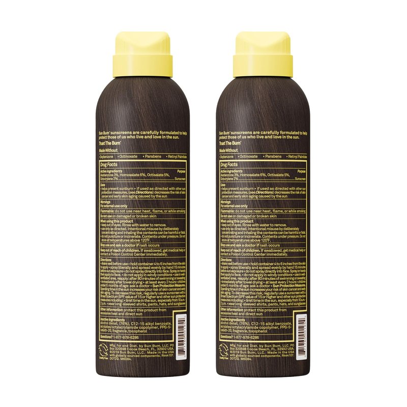 Sun Bum Original SPF 15 Sunscreen Body Spray - Broad Spectrum Moisturizing Sunscreen with Vitamin E - Hawaii 104 Act Compliant (Made without Octinoxate & Oxybenzone) - 6 oz (Pack of 2)