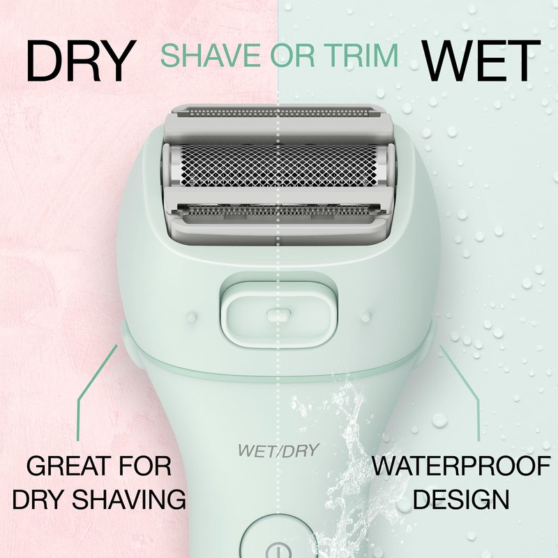 Panasonic Electric Bikini Trimmer, Waterproof Full-Body Cordless Electric Razors for Women Legs with Bikini Attachments, 3 Hypoallergenic Blades, for Travel, Shower, and Everyday Use - ES-AWL6AG