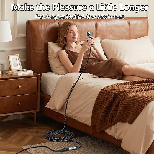 HOTUTUKI USB C Extension Cable 6.6FT, 20Gbps/240W USB3.2 Type C Extender Cord, 4K@60Hz Video Output Nylon Braided USB C Male to Female Extension Charging Cable Compatibility with Thunderbolt 4/3