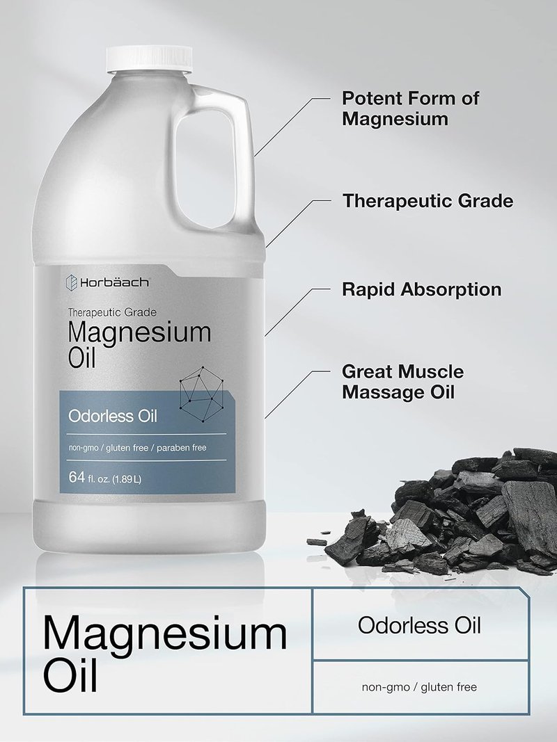 Magnesium Oil - Therapeutic Grade, Vegetarian & Non-GMO | 64 fl. oz Odorless Formula
