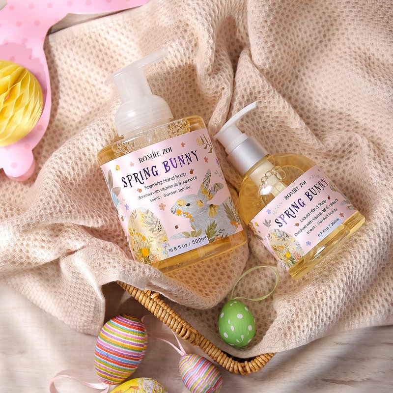 ROMIIE ZOI Foaming Hand Soap for Easter Gift Basket- Spring Bunny - Infused with Garden Bunny Aroma - 500 ML / 16.8 FL OZ