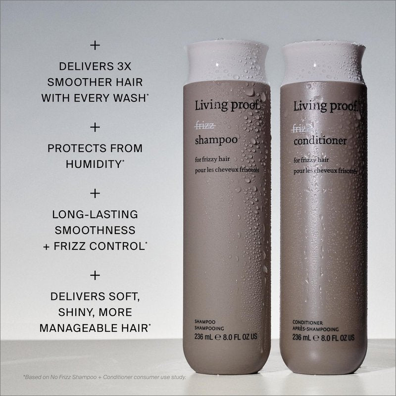 Living Proof No Frizz Shampoo Controls Frizz, Smoothes and Softens Hair for All Hair Types, 8 oz