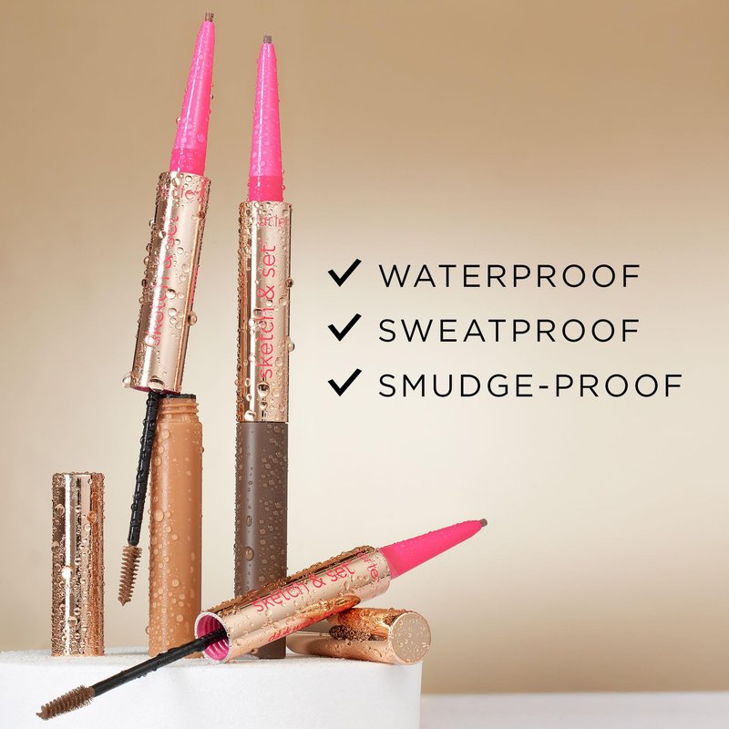 tarte big ego sketch & set brow pencil & tinted gel – 2-in-1 Precision Waterproof Eyebrow Pencil & Gel to Shape, Thicker-looking Brows, Vegan & Cruelty-Free, full size, medium cool brown