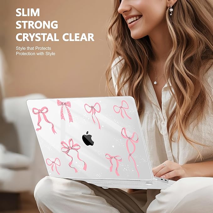 Lepeoac Case for MacBook Pro 13 inch Case M2 2022-2016 A2338 M1 A2251 A2289 A2159 A1989 A1708 A1706, Plastic Hard Shell + Keyboard Cover + Dust Plug, Star Bow