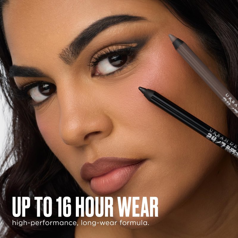 URBAN DECAY 24/7 Glide-On Waterproof Eyeliner Pencil - Smudge-Proof, Long-Lasting, Transfer-Proof, Up to 16HR Wear, Smooth No-Tug Formula, Bourbon (Dark Brown Shimmer) - 0.04 oz