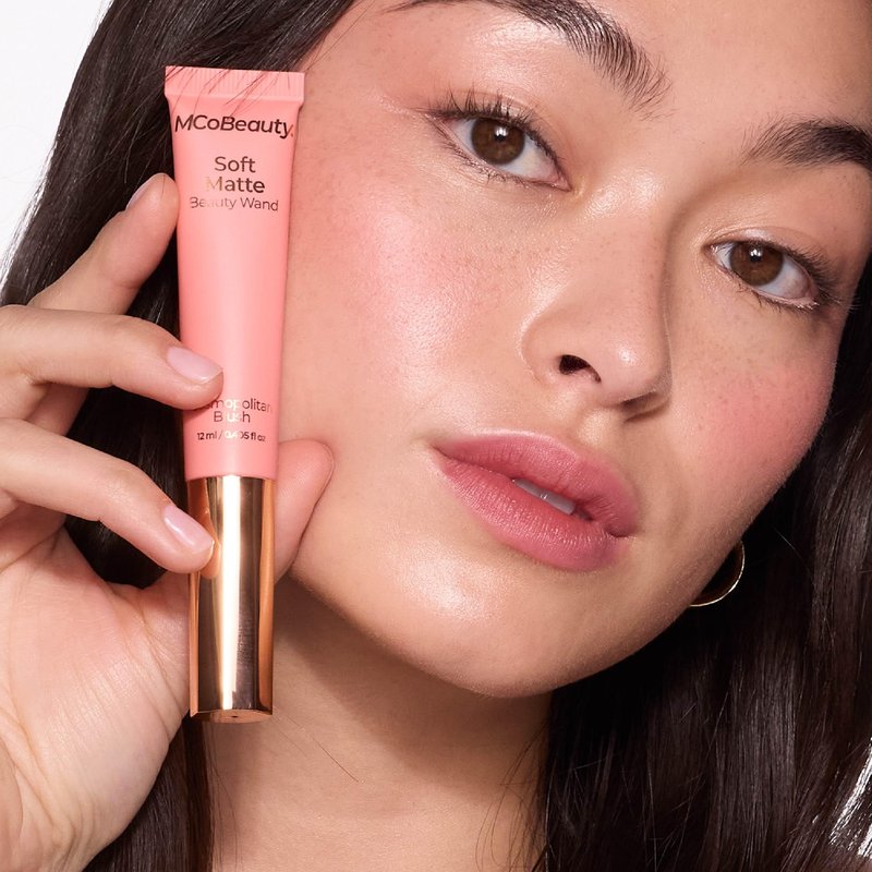 MCoBeauty - Soft Matte Beauty Wand Liquid Blush - Cosmopolitan - Buildable Cream Blush & Cheek Tint with Cushion Applicator - Long-Lasting & Blendable - All Skin Types - Vegan & Cruelty Free Makeup