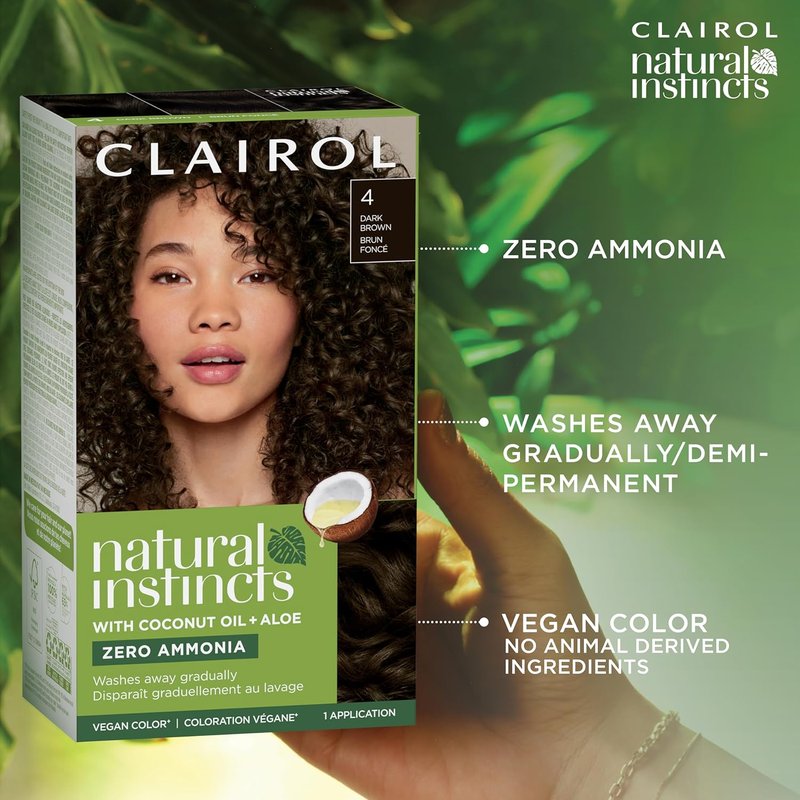 Clairol Natural Instincts Demi-Permanent Hair Dye - 9 Light Blonde | Ammonia-Free Vegan Formula with Coconut Oil & Aloe Vera | Pack of 3