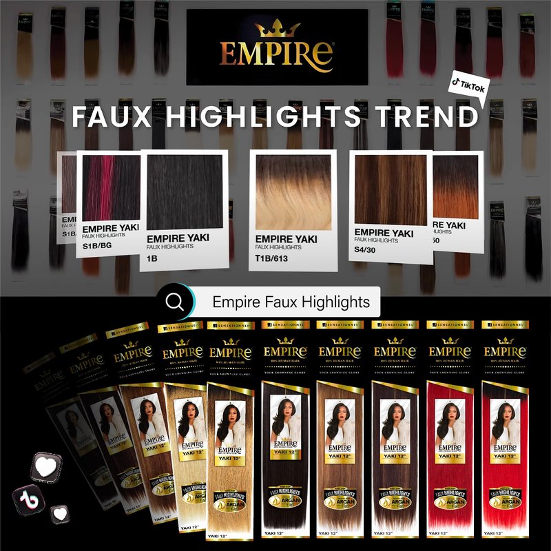 Sensationnel Empire yaki human hair - Tangle Free Weaving for Quick Weave and Sew in Styles for Faux Highlights and Fauxmiddlepart Leave Out - 1 Pack (12 inch, 4 MEDBROWN)