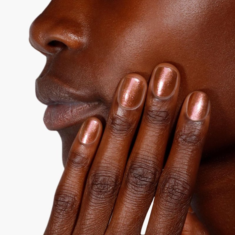 LONDONTOWN Shimmer Nail Highlighter | Iridescent Copper Rose Gold Nail Polish Treatment - Vegan, 0.40 fl oz
