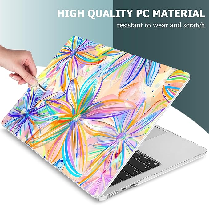Mektron for 2026 MacBook Air 13-inch M5 Laptop Case A3449 with 13.6-inch Liquid Retina Display Fits 2025 A3240 M4 2024 A3113 M3 2023 A2681 M2 Printed Shell for MacBook Air 13.6", Watercolor FlowerC328