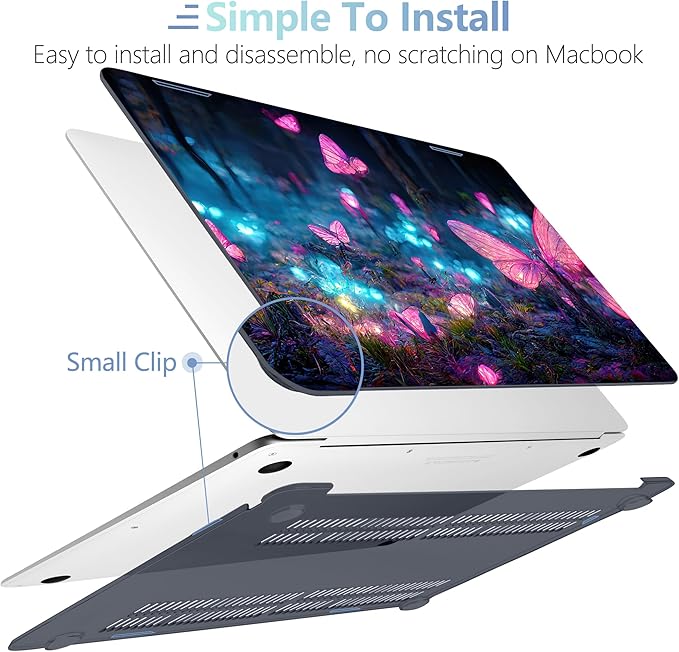 MEEgoodo for MacBook Air 13 inch Case 2021 2020 2019 2018 Released A2337 M1 A2179 A1932 with Touch ID, Plastic Hard Shell & Keyboard Cover Compatible with MacBook Air 13.3, Fantasy Forest