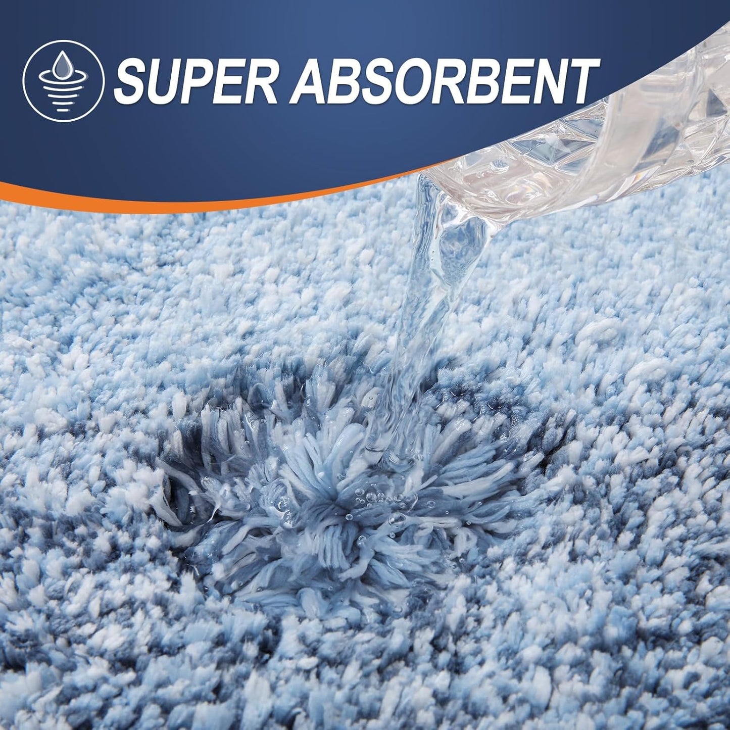 OLANLY Bathroom Runner Rug - Extra Soft Microfiber Mat | Quick Dry, Washable, 59x20 Inches, Blue
