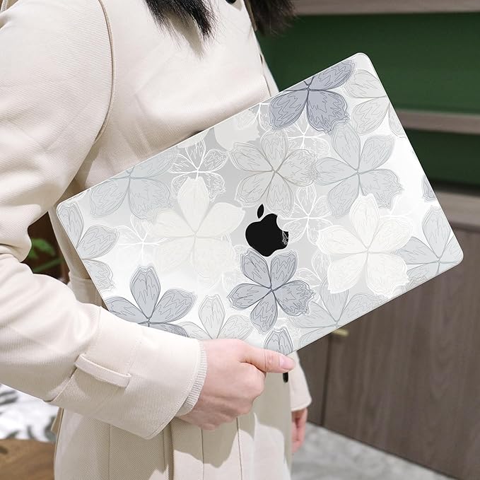 MEEgoodo for MacBook Air 13 inch Case 2021 2020 2019 2018 Released A2337 M1 A2179 A1932 with Touch ID, Plastic Hard Shell & Keyboard Cover Compatible with MacBook Air 13.3, Multicolored Roses