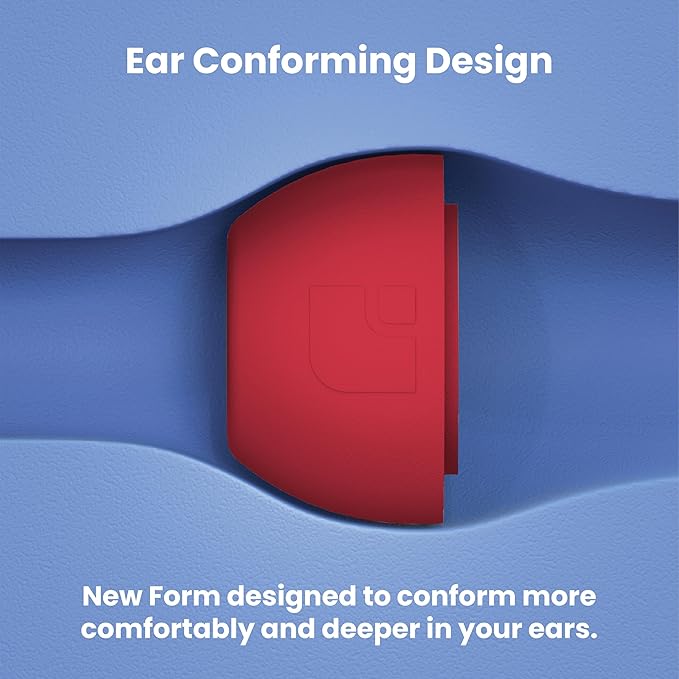 Foam Masters Ultra-Premium Memory Foam Ear Tips for AirPods Pro 1st & 2nd Gen | 3 Pairs | New Ver. | Secure Fit | Super Comfort | Better Noise Cancel | Replacement Buds (Medium, Red)
