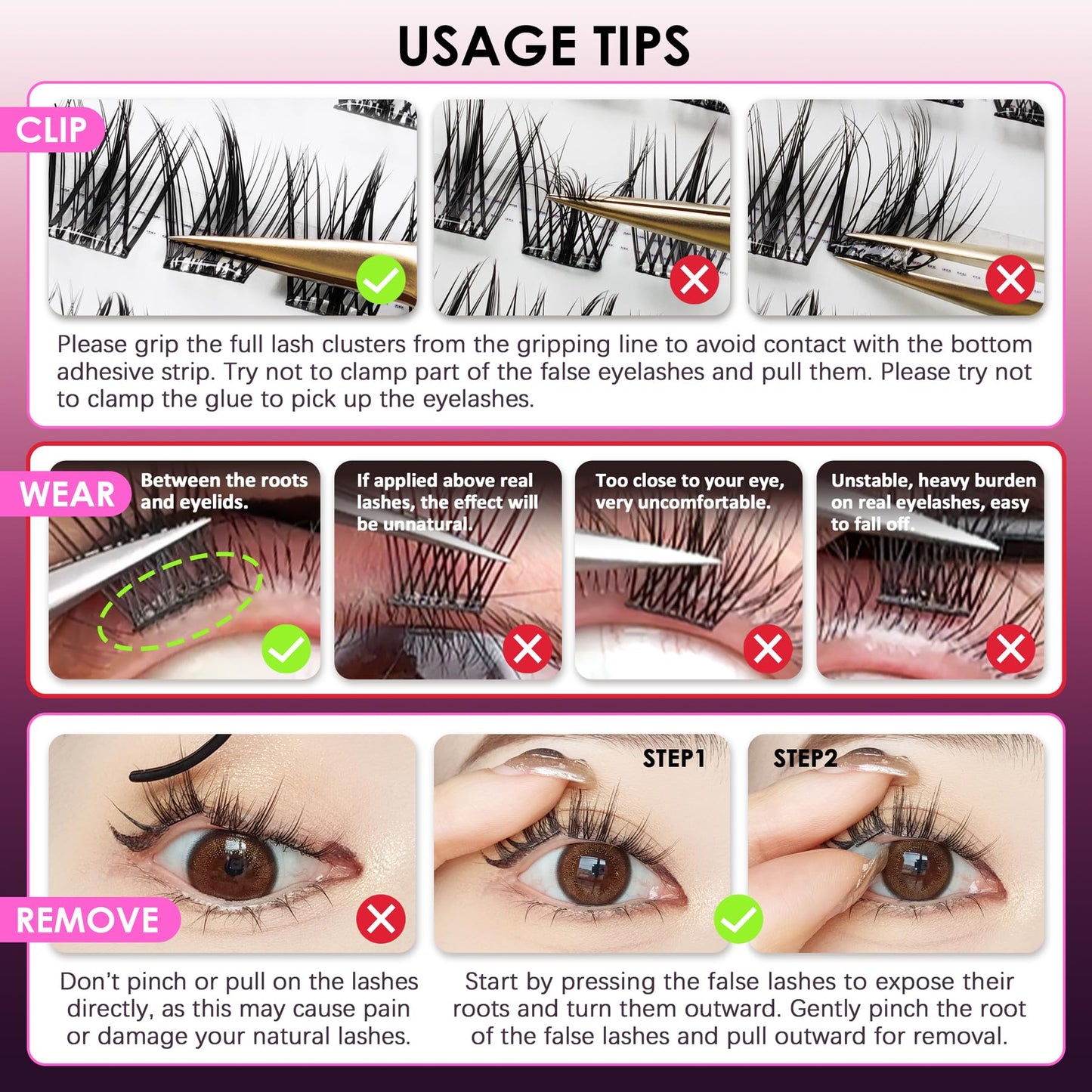 SEEDEW Lash Clusters, 100 Pieces DIY Eyelash Extensions, Individual Cluster Lashes, Super Thin Band, No Glue Needed Resuable Soft Natural Self Adhesive Lashes at Home(ABA-C Curl-MIX10-16mm-Black)