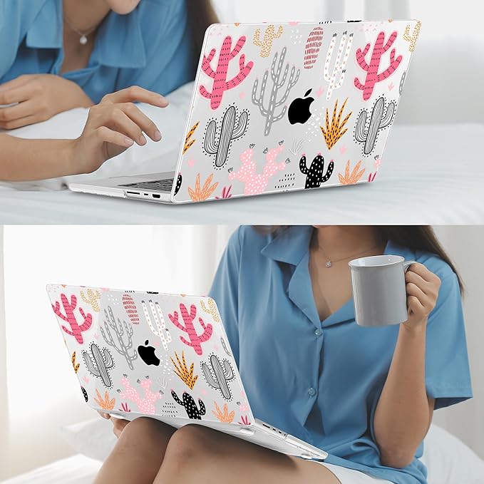 Mektron Case for 2026 M5 MacBook Pro 16 inch A3429 A3428 M4 A3403 A3186 M3 A2991 M2 A2780 M1 A2485 (2021-2025) Pro/Max with Liquid Retina XDR, Hard Shell Plastic Laptop Cover, Colorful Cacti