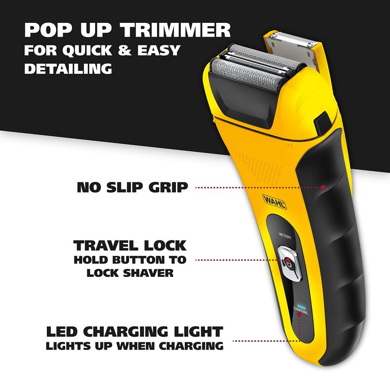 Wahl Lifeproof Lithium Ion Foil Shaver – Waterproof Rechargeable Electric Razor with Precision Trimmer for Men’s Beard Shaving, Trimming, & Grooming with Quick Charge – Model 7061-100