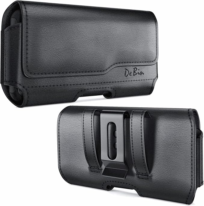 DeBin Case for Galaxy S26 S25 S24 5G S23, S22, S21, S20, S10, S9, A10e, A01, Note 10, Cell Phone Belt Holster Clip Pouch Holder Cover (Fits Samsung with Case on) Black