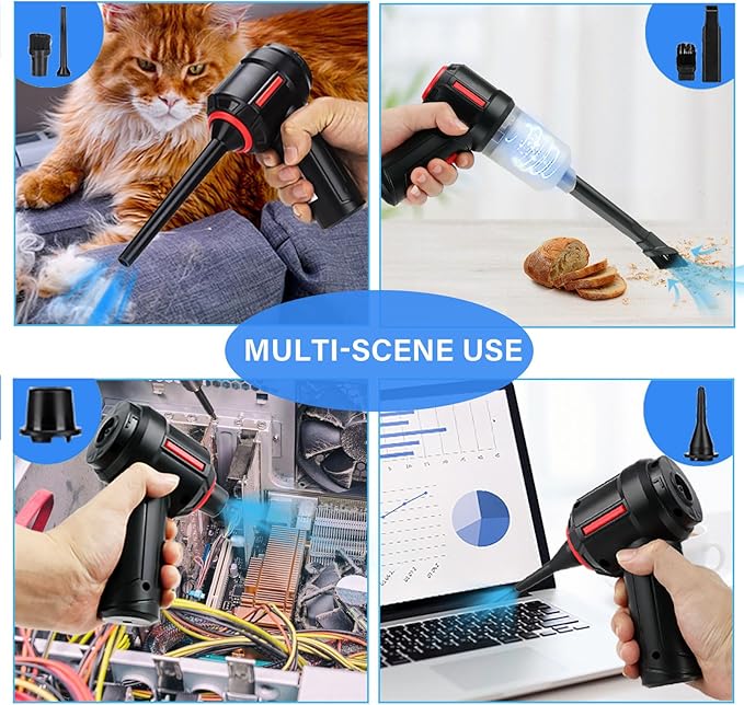 Meudeen Air Duster - Computer Vacuum Cleaner - for Keyboard Cleaning - Cordless Canned Air - 110000RPM Powerful PC Cleaner(Air-01)
