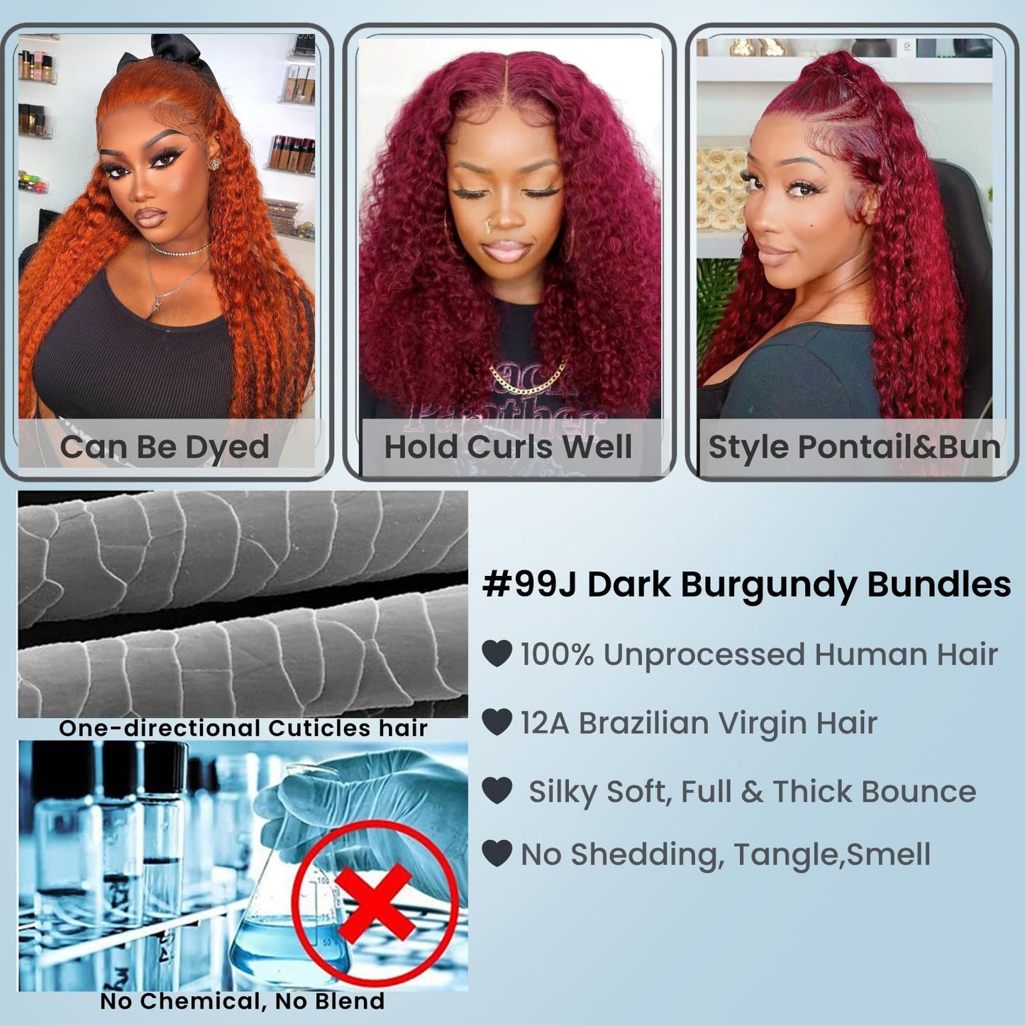 ALHER 4x4 HD Lace Closure Brazilian Human Hair 99j Dark Burgundy Water Wave, 12A Cherry Red Wine Red Color 4x4 Lace Closure 100% Unprocessed Remy Hair Wet n Wavy Free Part & Bleached Knots 12 Inch