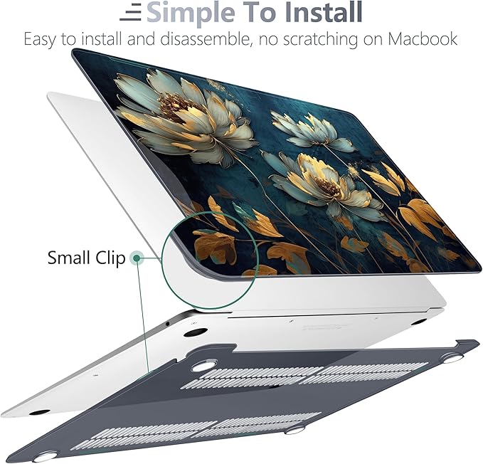 Batianda LumiArt Case for MacBook Air 13" M1 Chip, Blooming Flowers