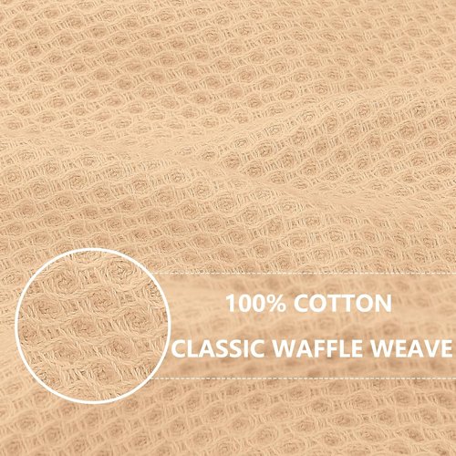 Homaxy 100% Cotton Waffle Weave Dish Cloths - Ultra Soft & Absorbent Quick Drying Towels | 12 x 12 Inches, 8-Pack, Apricot