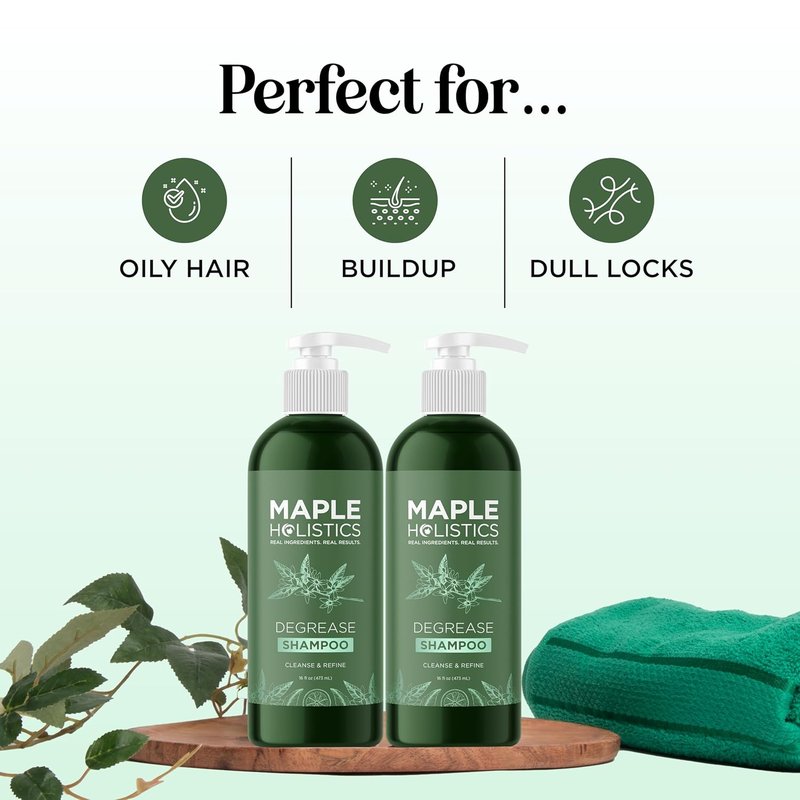 Clarifying Shampoo for Oily Hair - Deep Cleansing Rosemary Oil Formula | Vegan & Sulfate Free (2 Pack)