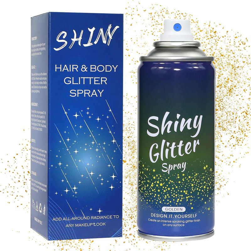 Pure Gold Glitter Spray - Holographic Body & Hair Glitter for Festivals | Quick-Dry, Long-Lasting, 4.05 fl oz